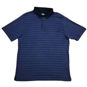 GLACIER Performance Blue Striped Polo Shirt